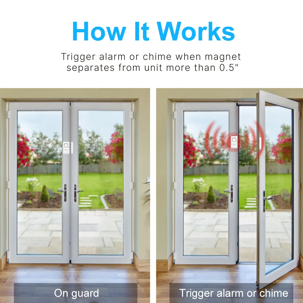 Window & Door Magnetic Alarm #RL-9805H -&middot; 105dB alarm siren.-&middot; Easy access off/Chime/Alarm switch.-&middot; Low battery test button._05