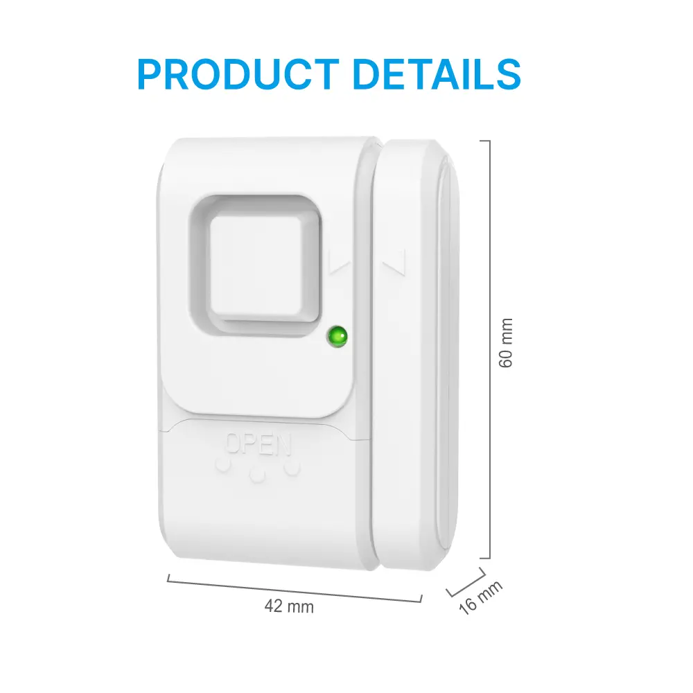 Window & Door Magnetic Alarm #RL-9805H -&middot; 105dB alarm siren.-&middot; Easy access off/Chime/Alarm switch.-&middot; Low battery test button._08