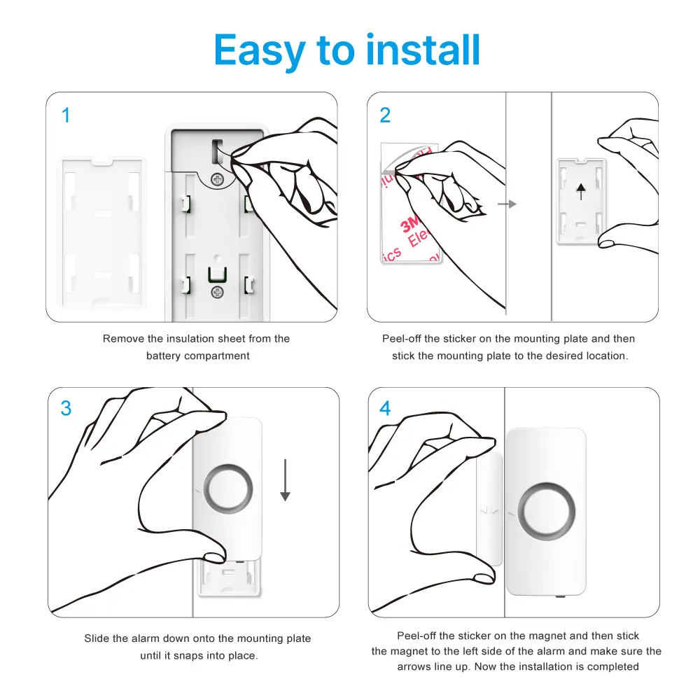 Window & Door Magnetic Alarm #RL-9805L - You can choose Chime or Alarm for the indicator sound.- High alarm volume.- Low power consumption instandby state._08