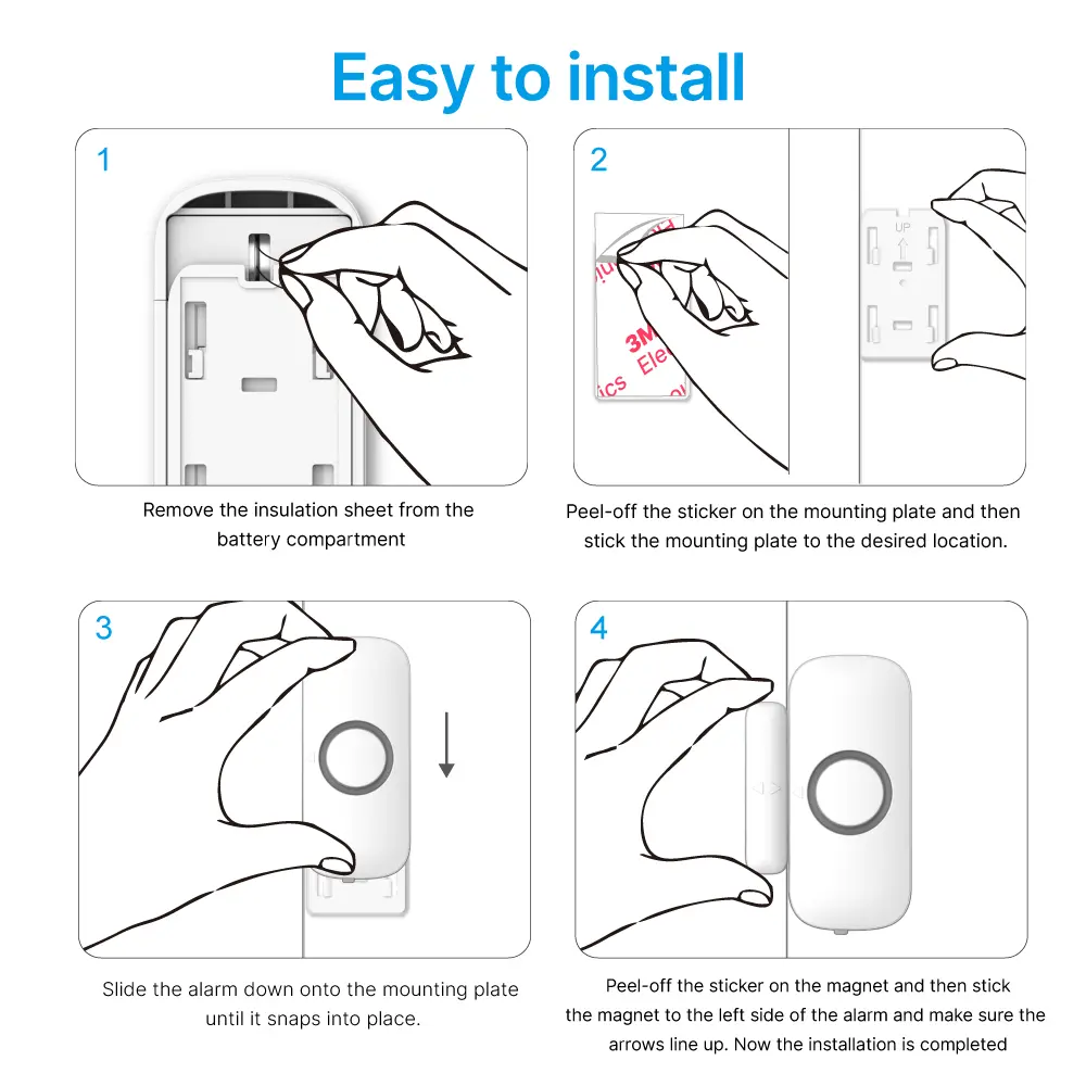 Window & Door Magnetic Alarm #RL-9805M - You can choose Chime or Alarm for the indicator sound.- High alarm volume.- Low power consumption instandby state._08