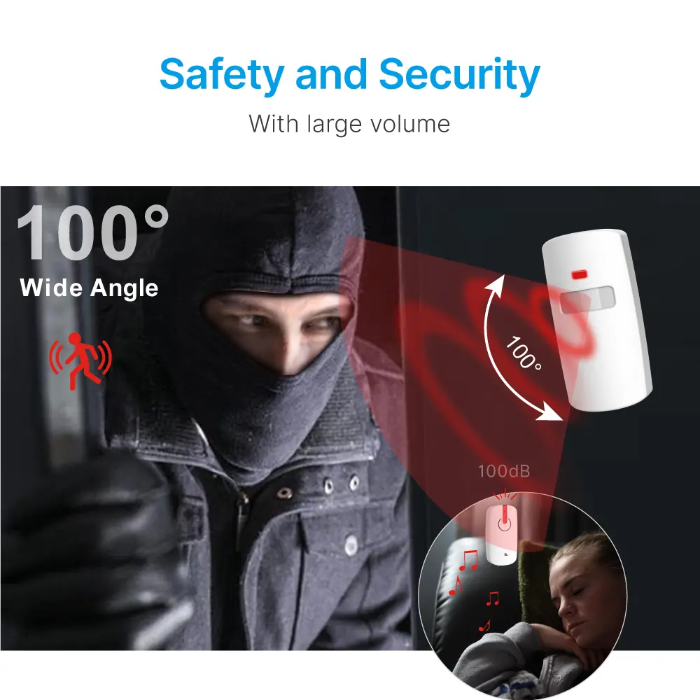 Motion Sensor Alarm#RL-9816C -PIR- High alarm volume.- Low power consumption instandby state._03