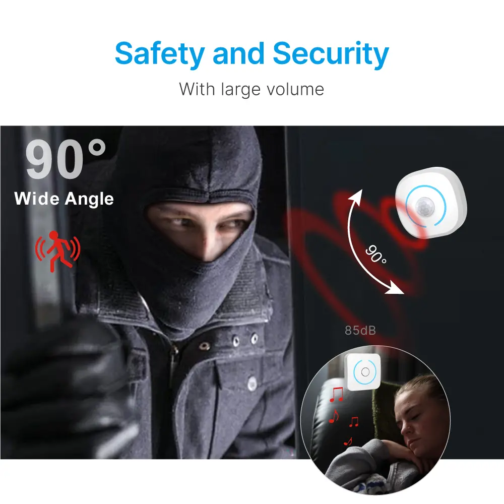 Motion Sensor Alarm #RL-9816M - 8 pieces of chord ringtones for option.- With light and sound indicating function.- Million groups of learning code, avoid interference effectively._03