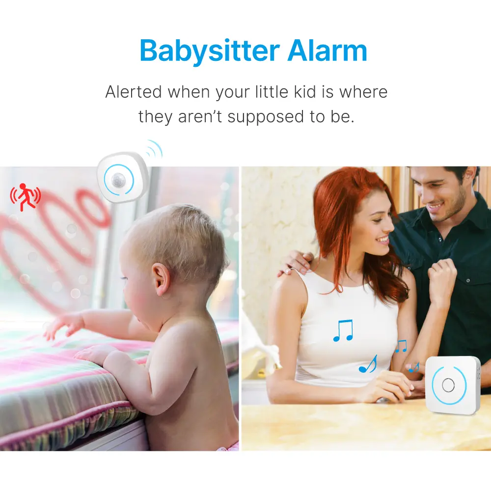 Motion Sensor Alarm #RL-9816M - 8 pieces of chord ringtones for option.- With light and sound indicating function.- Million groups of learning code, avoid interference effectively._04