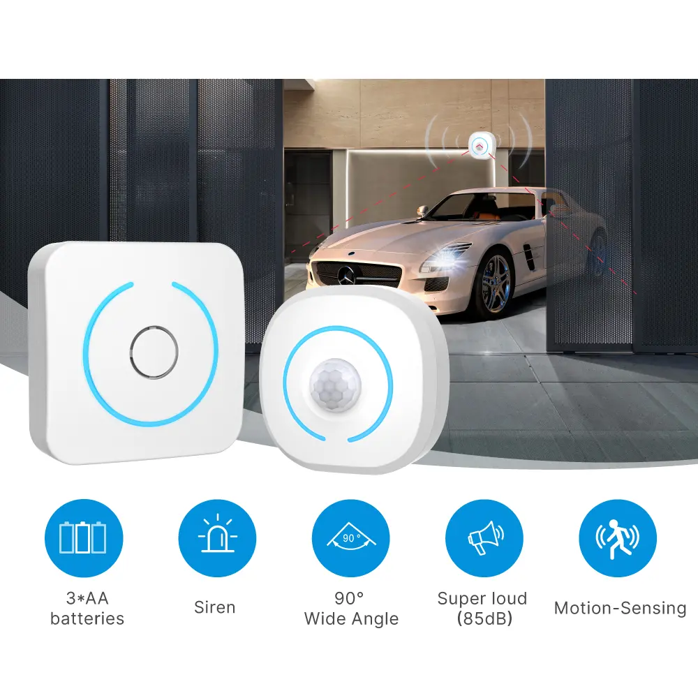 Motion Sensor Alarm #RL-9816M - 8 pieces of chord ringtones for option.- With light and sound indicating function.- Million groups of learning code, avoid interference effectively._02