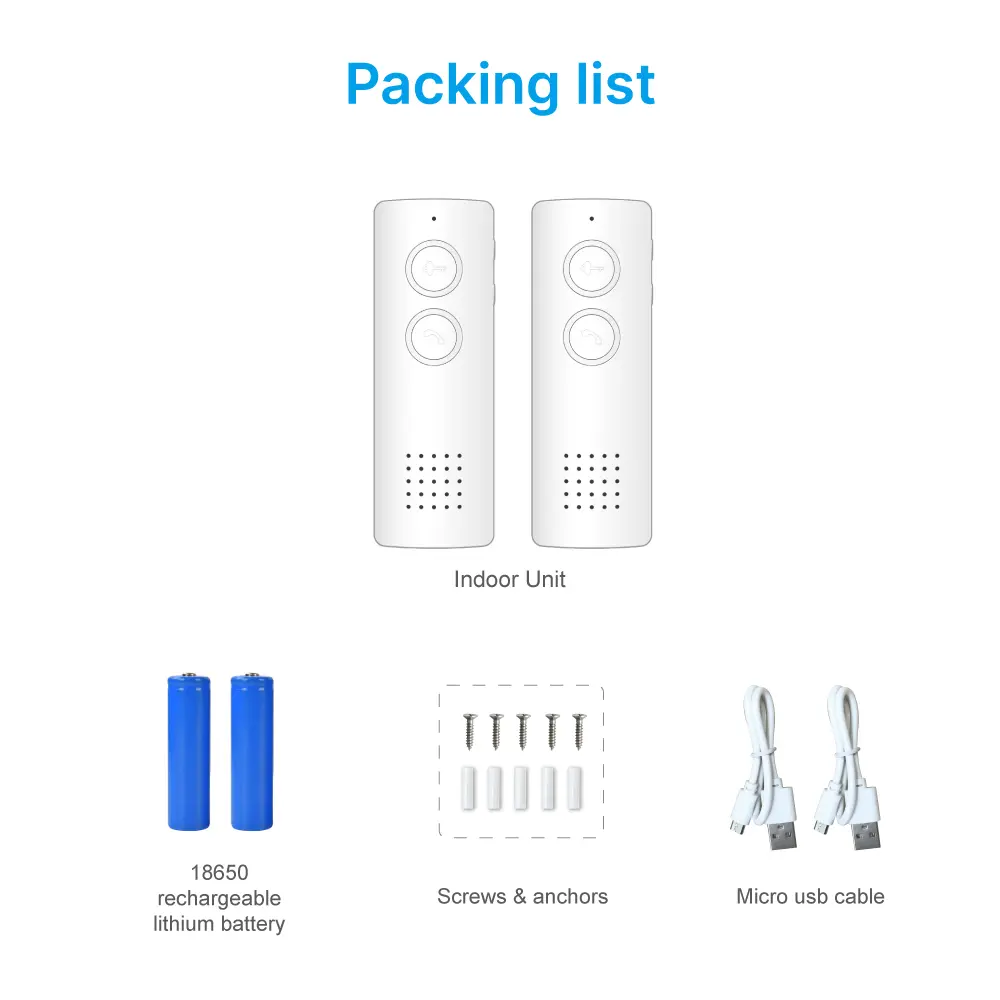 Wireless Audio Intercom #RL-0518B - Wireless duplex communication, - 8 ringtones for option - Indicator lights for low battery status and battery charging status.- Up to 500m distance _10
