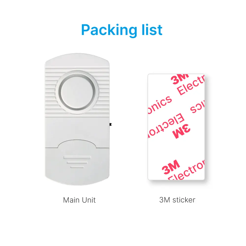 Vibration Alarm Sensor #RL-9806A -100% Wire-Free- Easy to install- Built-in Shock Senso- Super loud (100dB)- 3*LR44 batteries_08