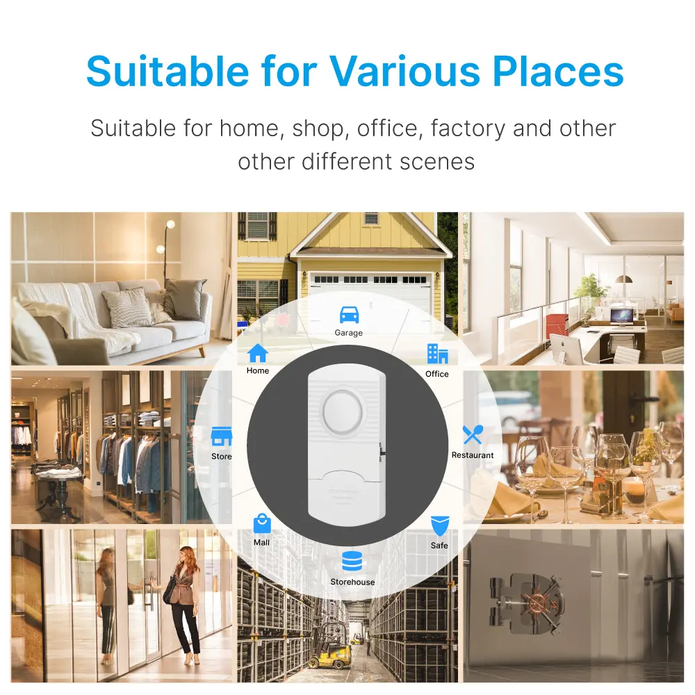 Vibration Alarm Sensor #RL-9806A -100% Wire-Free- Easy to install- Built-in Shock Senso- Super loud (100dB)- 3*LR44 batteries_07