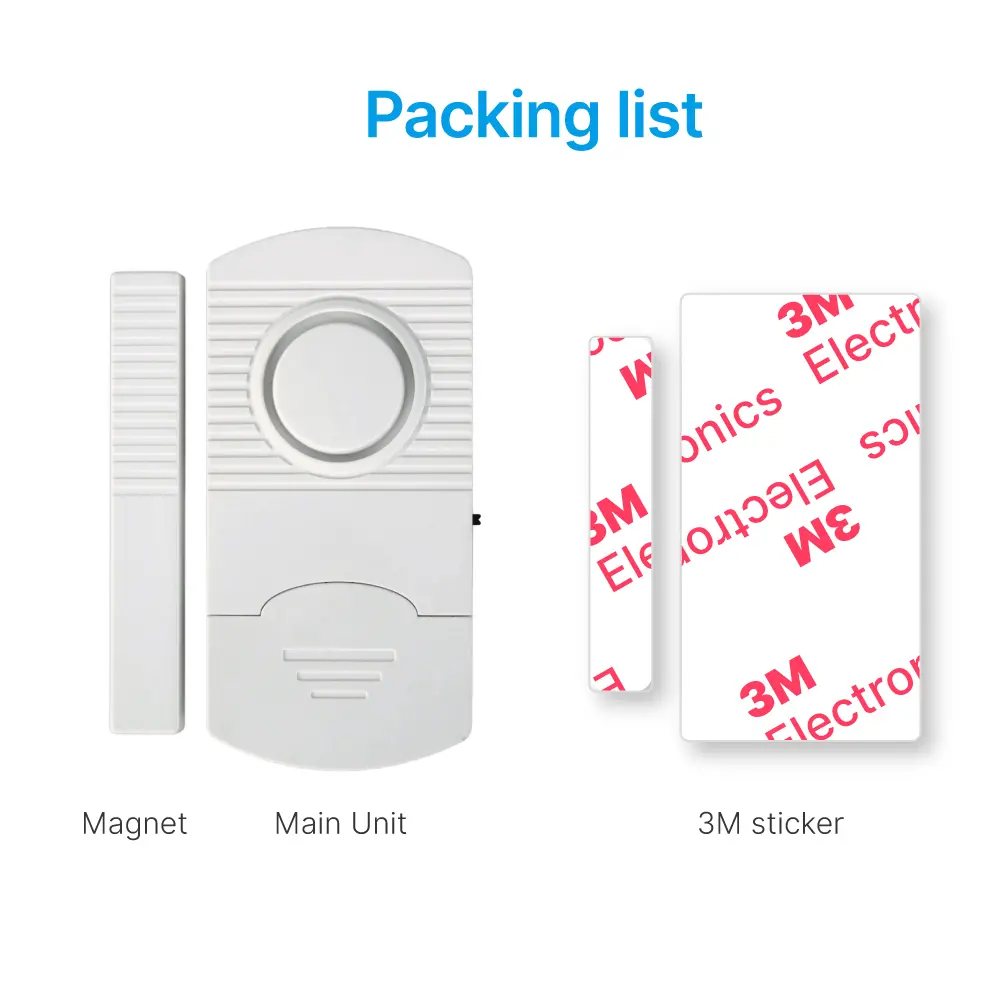 Window & Door Vibration Alarm Sensor #RL-9806AA - Built-in Shock Sensor - 100% Wire-Free - Alarm/Chime/Off - Contact Sensor - 3*LR44 batteries - Super loud (100dB)_11