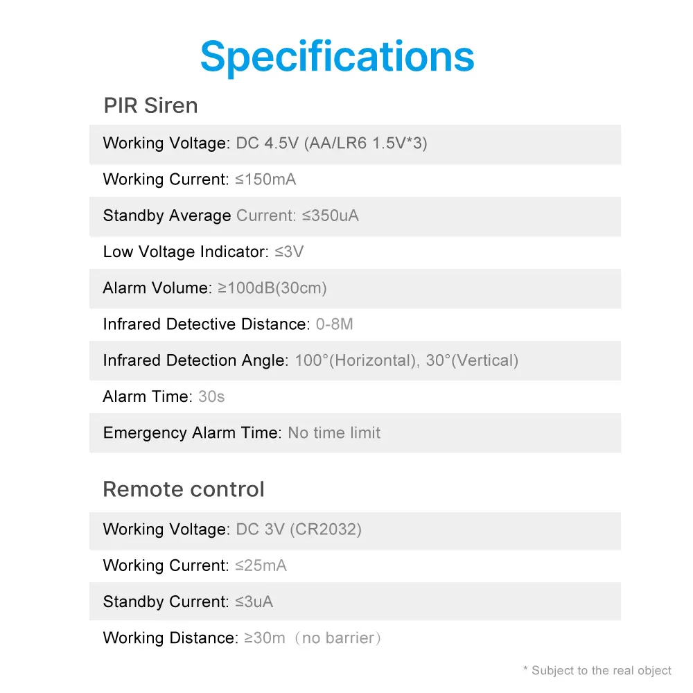 PIR Motion-Sensing Alarm #RL-9830W - 3*AA batteries - Siren - 100&deg; Wide Angle - Super loud (100dB) - Motion-Sensing_10