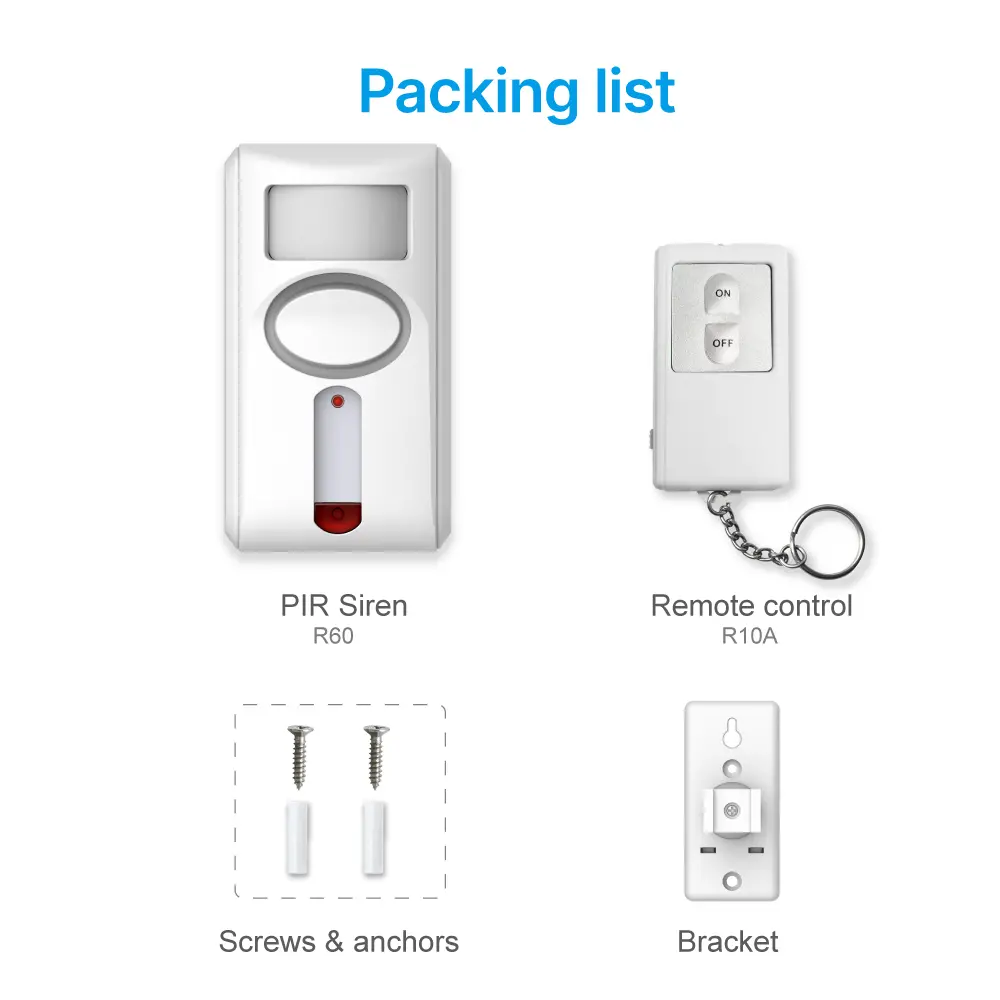 PIR Motion-Sensing Alarm #RL-9830W - 3*AA batteries - Siren - 100&deg; Wide Angle - Super loud (100dB) - Motion-Sensing_09