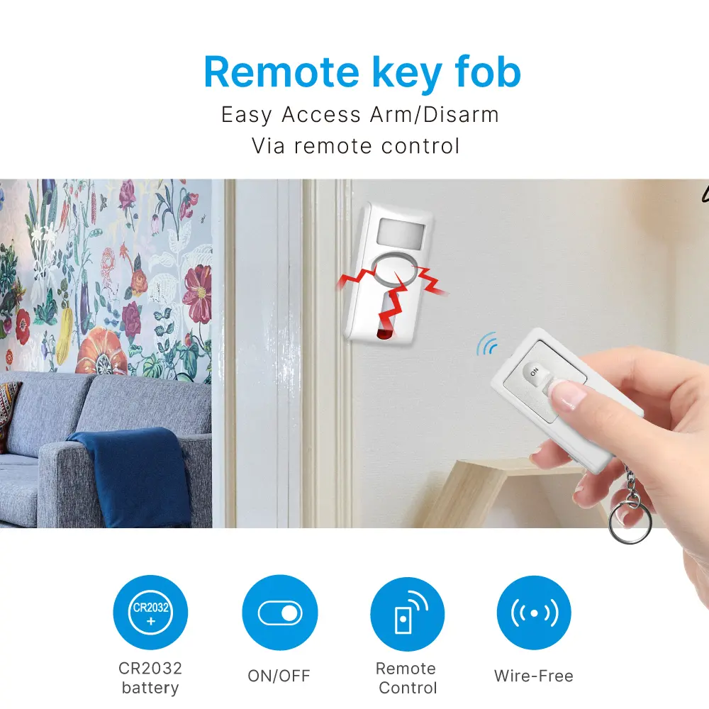 PIR Motion-Sensing Alarm #RL-9830W - 3*AA batteries - Siren - 100&deg; Wide Angle - Super loud (100dB) - Motion-Sensing_04