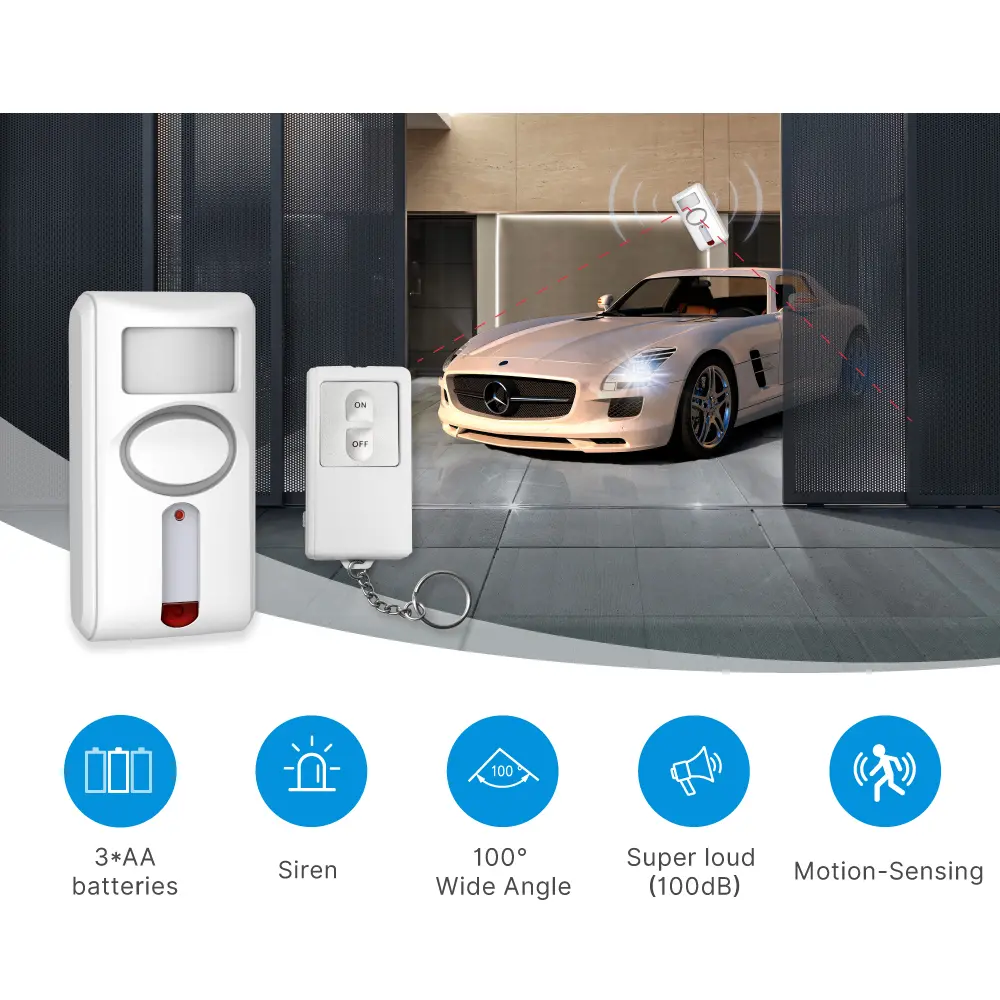  PIR Motion-Sensing Alarm #RL-9830W - 3*AA batteries - Siren - 100&deg; Wide Angle - Super loud (100dB) - Motion-Sensing_02