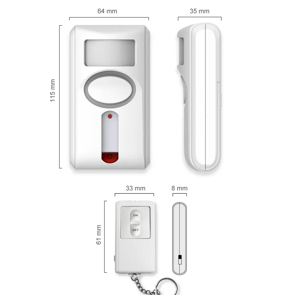 Motion-Sensing Alarm #RL-9830W - 3*AA batteries - Siren - 100&deg; Wide Angle - Super loud (100dB) - Motion-Sensing_08