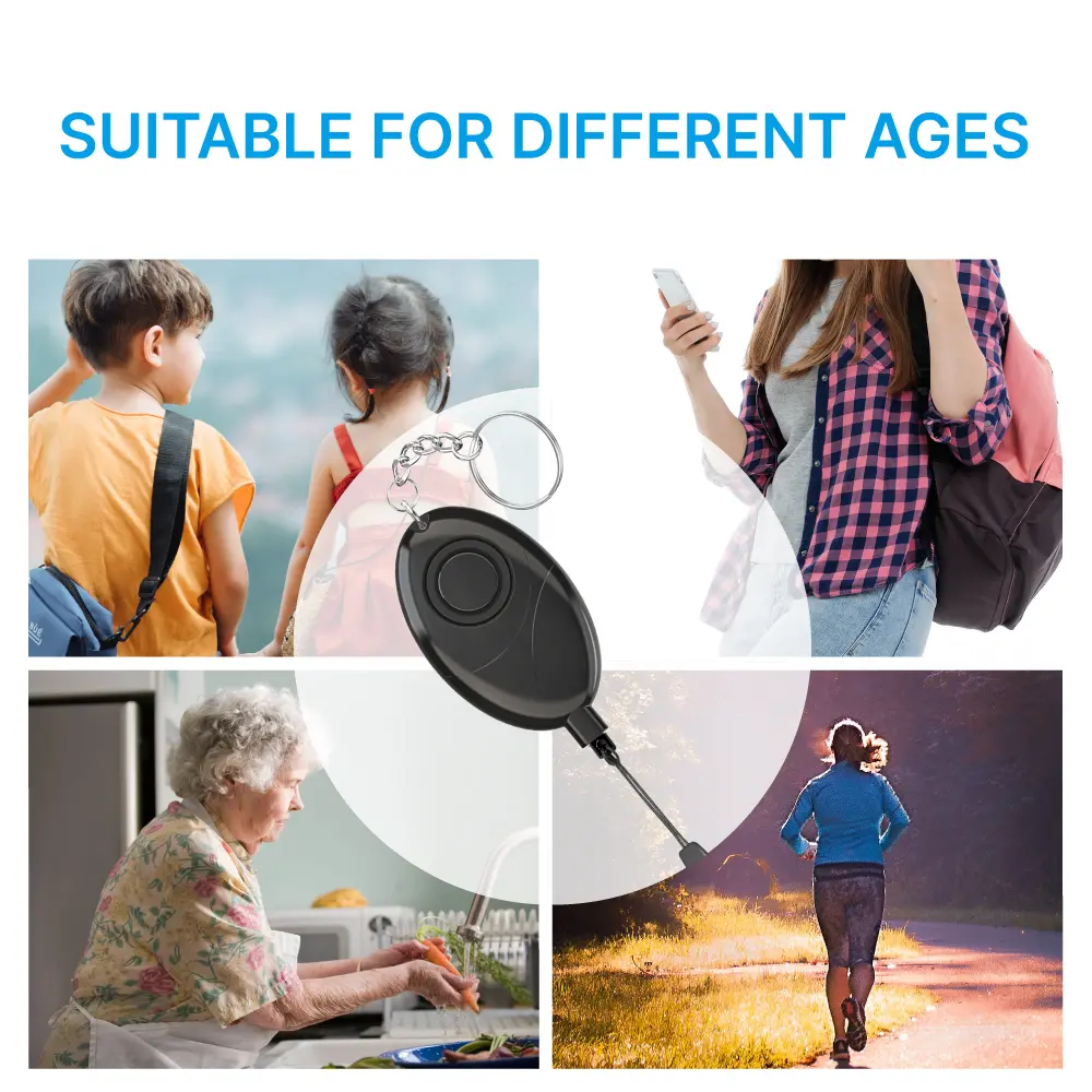 Personal Alarm #RL-9808D - Alarm sounds when metal pin separate from the alarm body - Super loud (120dB) - 3*LR44 batteries_04