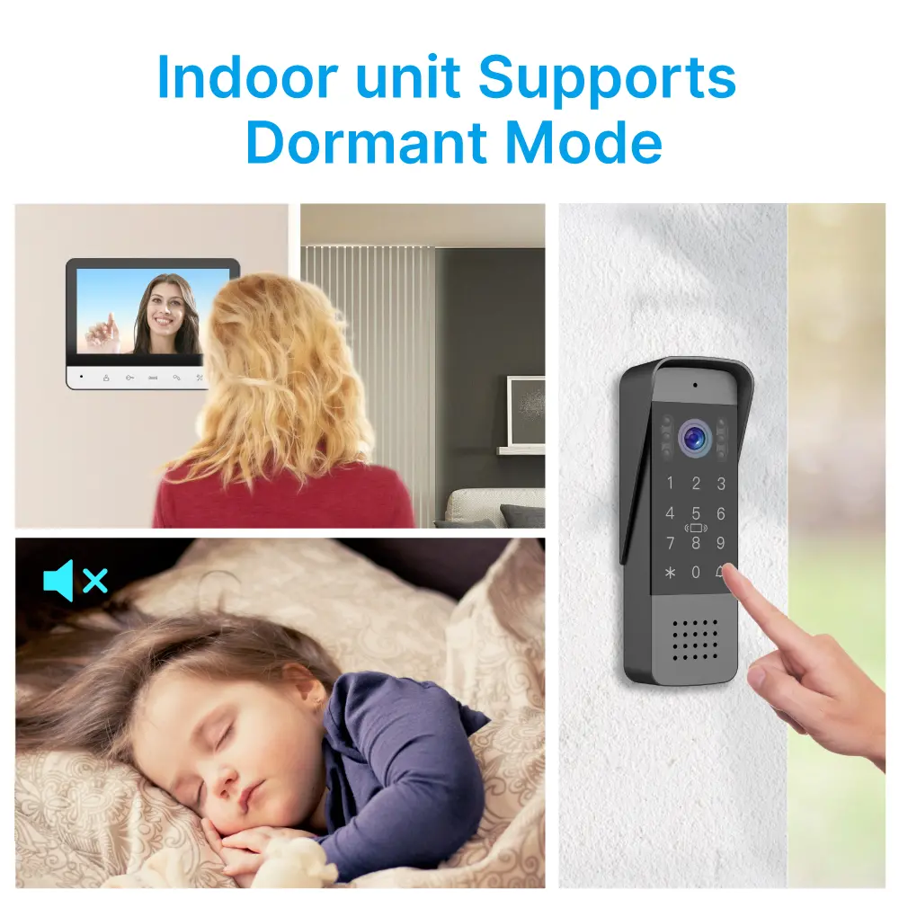 Tuya Smart 7 inch Video Doorphone #RL-B7BID-TY - Max. 64GB TF card.- IC card unlock, Password unlock.- Do not disturb function.- Max. 2 million pixels AHD camera.- Electric lock and gate lock release, unlock time can be set.- Capacitive touch buttons._04