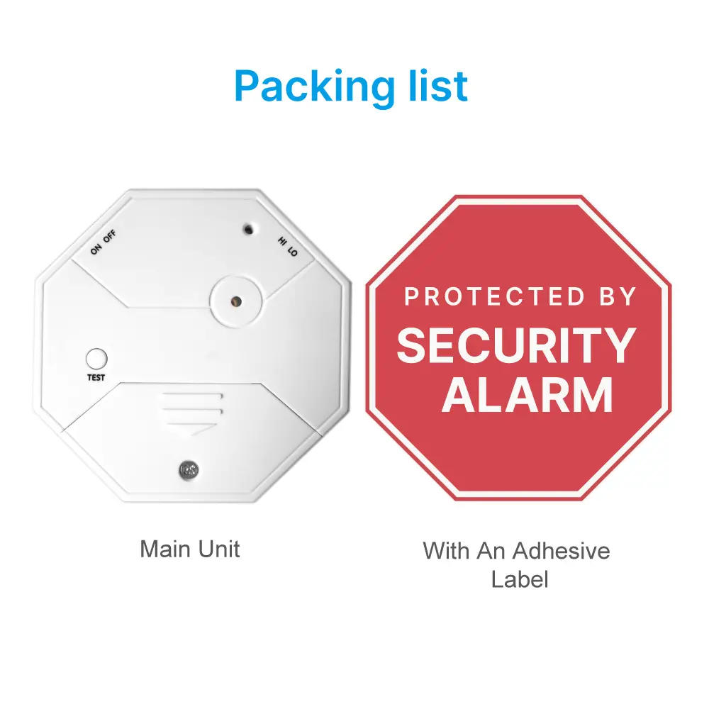 Glass Vibration Alarm Sensor #RL-9806W - Super loud (120dB)- 4*LR44 batteries- 100% Wire-Free - Built-in Shock Sensor_08