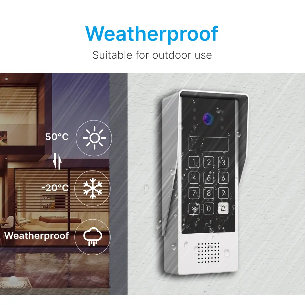 7 inch AHD Video Doorphone #RL-B17AID-AHD- Two million pixels AHD camera. - Keypad tone indicating. - Camera light compensation at night. - Release the electric lock and gate lock. - Release the electric lock by ID card, user code or exit button. _05