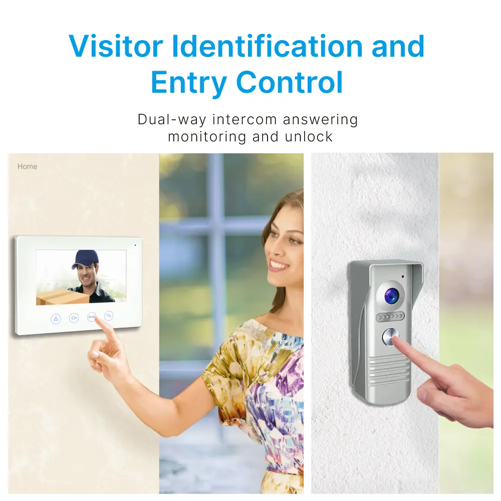7 inch AHD Video Doorphone #RL-B17F-AHD- Camera light compensation at night. - Release the electric lock and gate lock. - Monitor the outside. - Two million pixels AHD camera.-Water-proof, _02