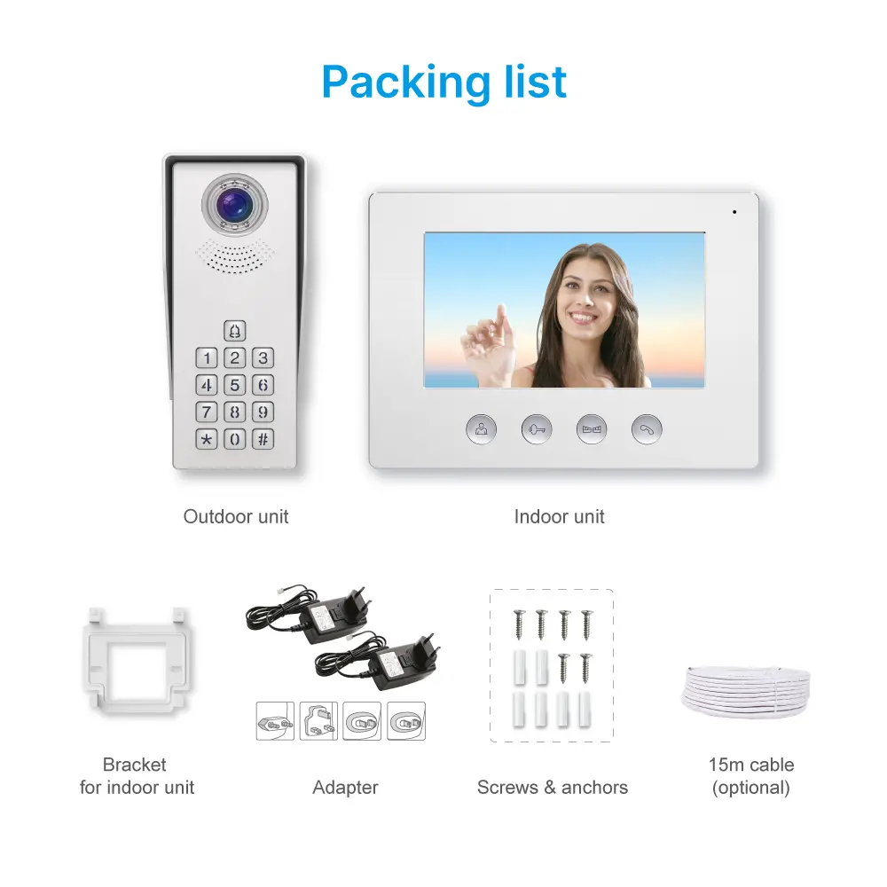  7inch Video Doorphone #RL-A17AD- Keypad tone indicating, with key pad back light design for easy operation at night. - Camera light compensation at night. _12