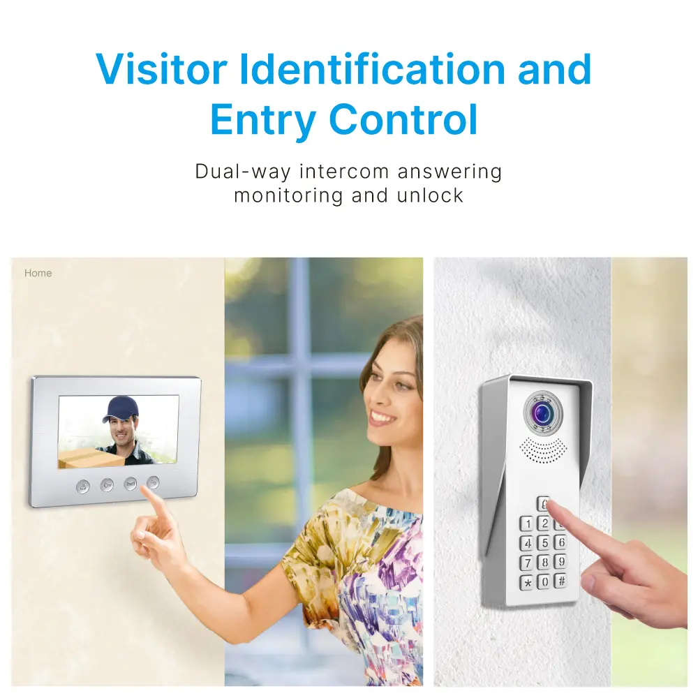  7inch Video Doorphone #RL-A17AD- Keypad tone indicating, with key pad back light design for easy operation at night. - Camera light compensation at night. _02