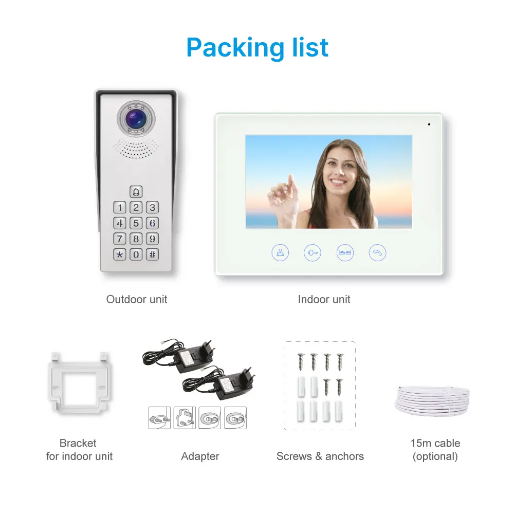  7inch Video Doorphone #RL-B17AD- Keypad tone indicating, with key pad back light design for easy operation at night. - Camera light compensation at night. _12