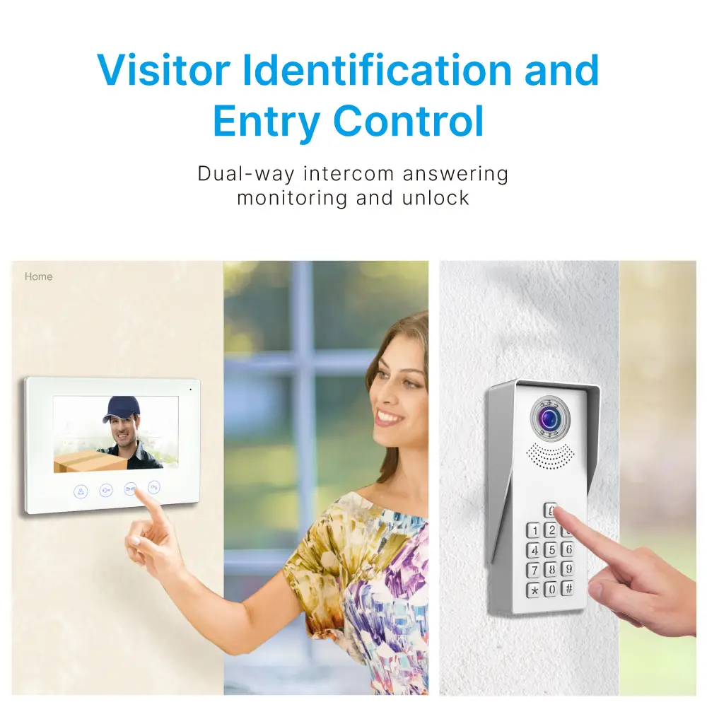  7inch Video Doorphone #RL-B17AD- Keypad tone indicating, with key pad back light design for easy operation at night. - Camera light compensation at night. _02