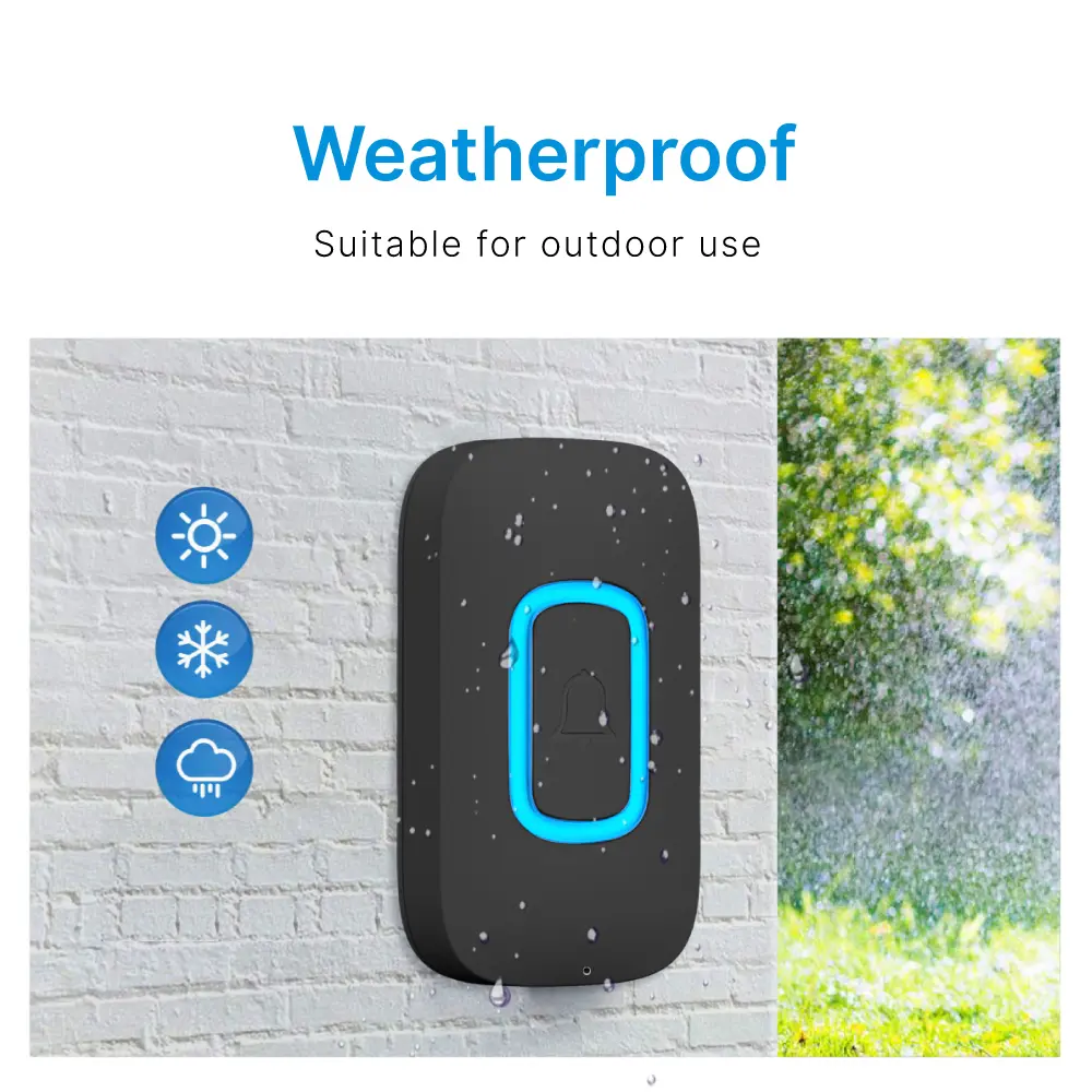 Wireless doorbell, door chime, RL-3995, battery-powered, anti-interference, 60 tunes/melodies/ringtones, 433MHz, 300meters，Color changing LED indicator._08