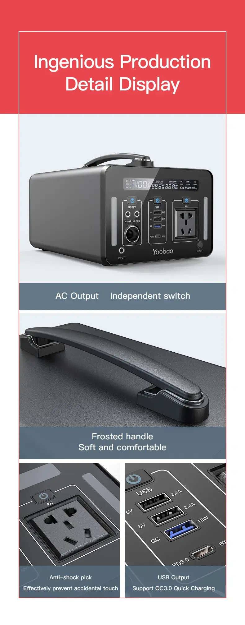 Yoobao En1000 270000mah camping power source