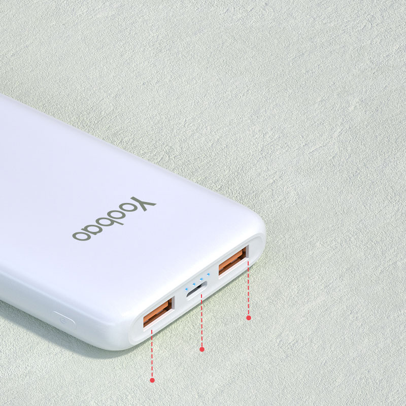 Yoobao 10000mah Large Capacity Slim Power Bank With Dual Output Camping Portable Power Supply