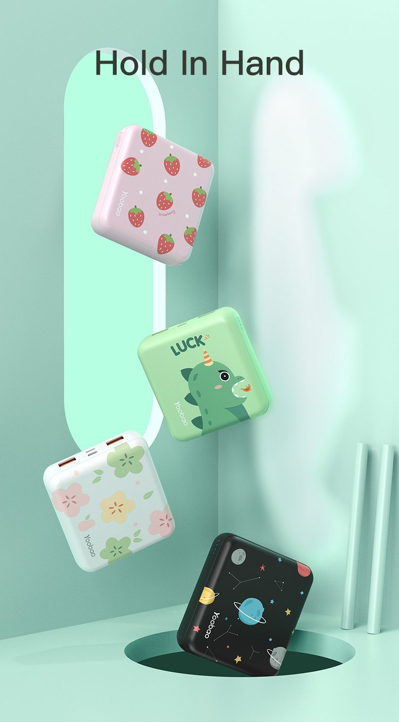 Yoobao M4 Mini Cube 10000mah 2 Input 2 Output Small Size Power Bank Portable Pocket Charger