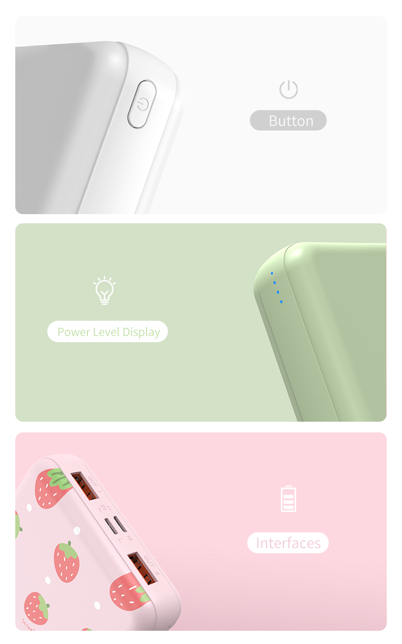 Yoobao M4 Mini Cube 10000mah 2 Input 2 Output Small Size Power Bank Portable Pocket Charger