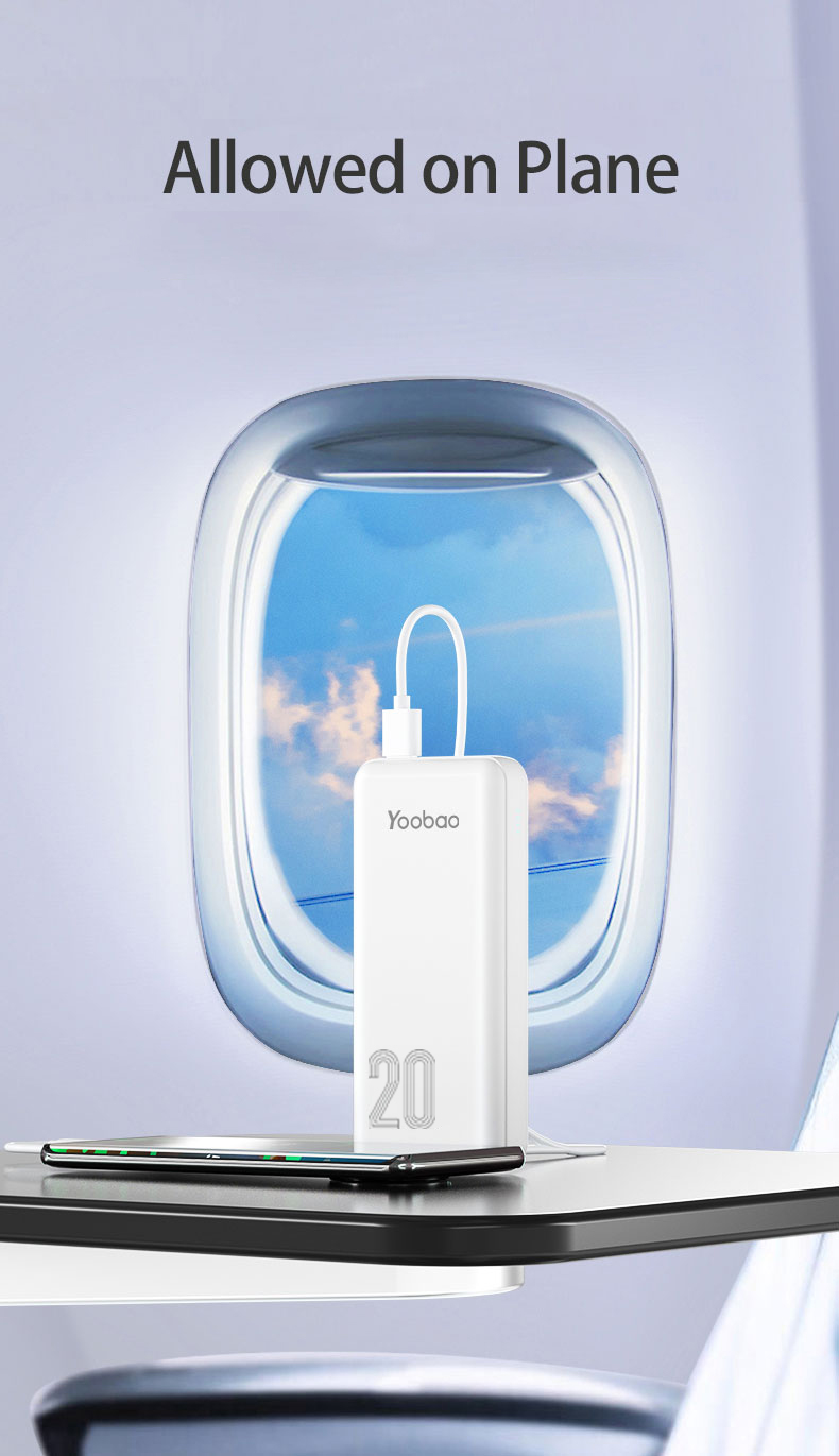 Yoobao D20 Compact And Portable Mobile Power Supply 20000mah Large Capacity Dual Output Power Bank