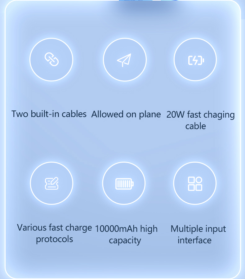 Yoobao Lc2 10000mah Power Bank High Capacity Ultra Slim Portable Disposable Charge Fast Charging Type-c Usb Interface With Cable