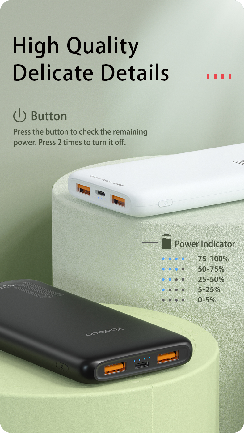 Super Thin Portable Long Map Outdoor Travel 22.5w C Quick Charging 10000mah Capacity High-quality Power Bank