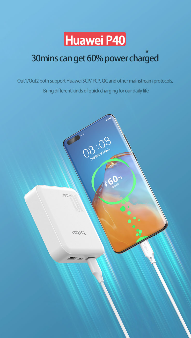 Yoobao M4pd 10000mah Classic Cube Pd3.0 Qc3.0 Scp Quick Charge Dual Output Power Bank