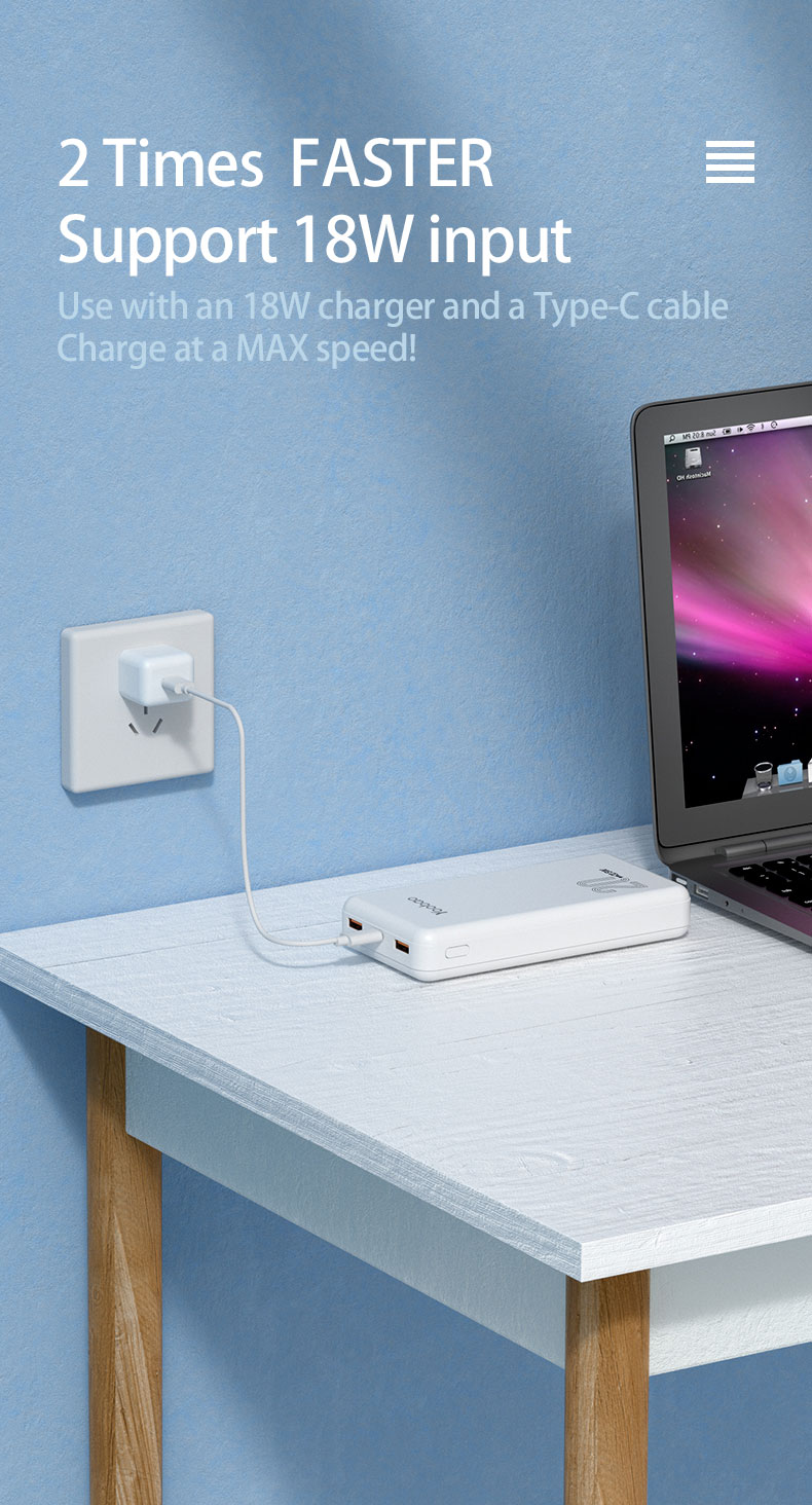 Yoobao D20q Compact Pd Qc3.0 Scp Quick Charge 20000mah Large Capacity Dual Output Power Bank