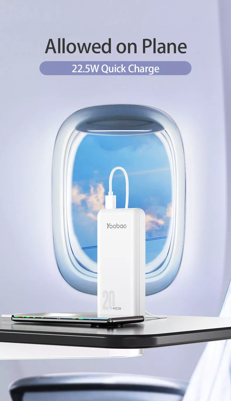 Yoobao D20q Compact Pd Qc3.0 Scp Quick Charge 20000mah Large Capacity Dual Output Power Bank