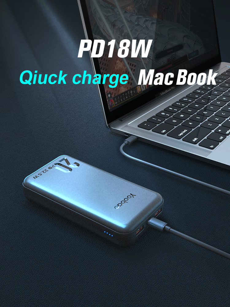 Yoobao Q20 20000mah High-capacity Power Bank Pd Fast Charging Flash Charging Three Output Dual Input Compact Portable Power Bank