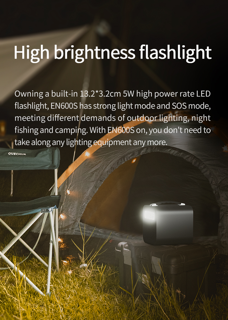 Yoobao En600s Outdoor Pd Quick Charge Led Flashlight 3 Usb Type C Dc Charge Big Capacity Power Bank Portable 1000w Power Station