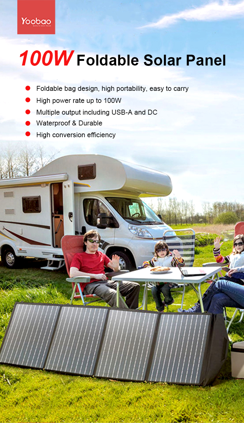 Yoobao 100w Solar Panel For Outdoor Camping Solar Charging Usb Output Dc Output For Power Station