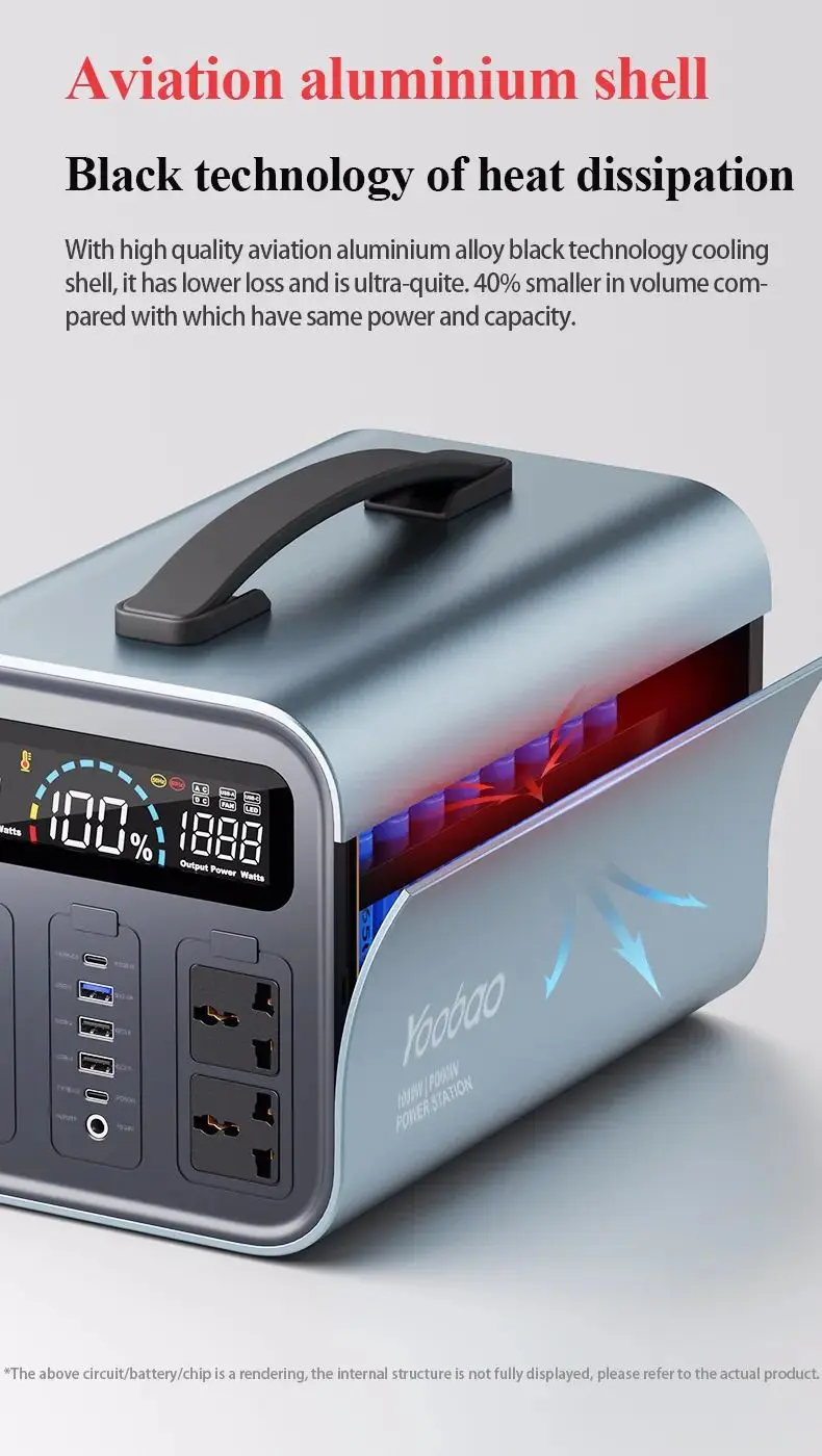 yoobao en1000s power station have aviation aluminium shell