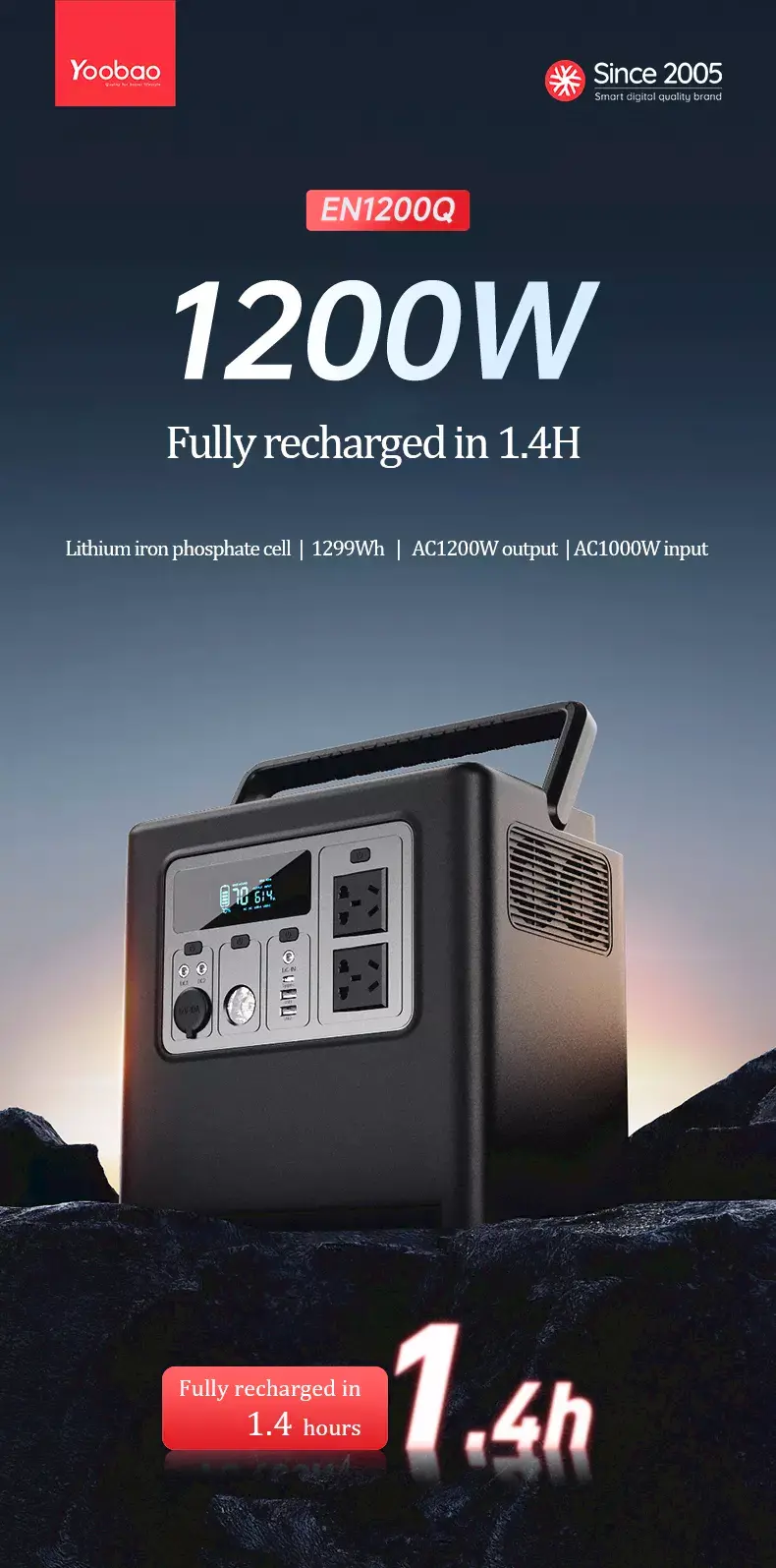 Yoobao EN1200Q 1200W Portable Power Station