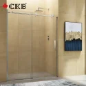 MIAMI Frameless Stainless Steel Single Sliding Chrome Shower Door