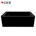 60"x32"x22" Black Alcove Apron Skirted Acrylic Bathtub Without Drain BWA6032-BL