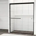 BERLIN Framed Aluminum Bypass Sliding Matte Black Shower Door