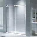 PARIS Frameless Stainless Steel Bypass Sliding Chrome Shower Door