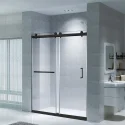 PARIS Frameless Stainless Steel Bypass Sliding Matte Black Shower Door