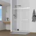 ROME Frameless Stainless Steel Bypass Sliding Chrome Shower Door