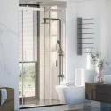 59 Inch x 75 Inch Aluminum/Stainless Steel Frameless Chrome Single Sliding Shower Door CLD6121-7