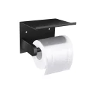304 Stainless Steel Matte Black Wall Mounted Toilet Paper Holder with Shelf